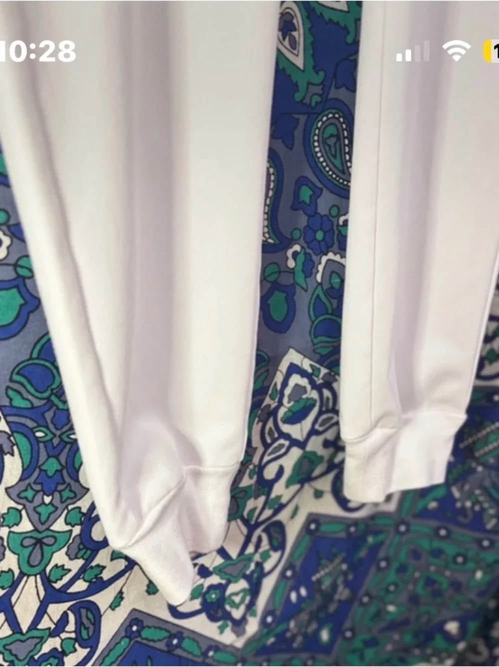 Mandala White Jogger style scrub pants